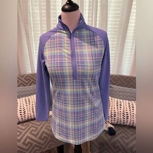 Peter Millar Purple and Cream Pullover